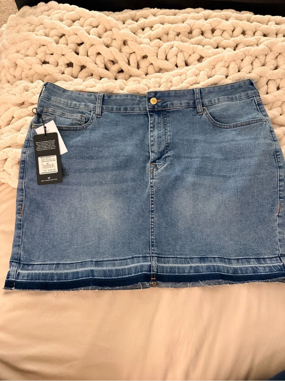 NWT True Religion Denim Studded Mini Skirt  size 40